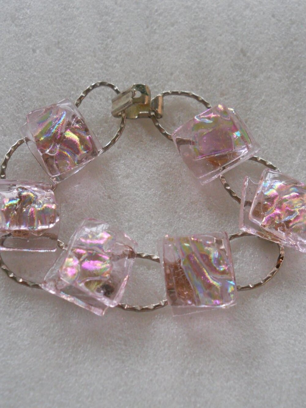 Dichroic Pink Glass Bracelet 930 - Picture 3 of 3